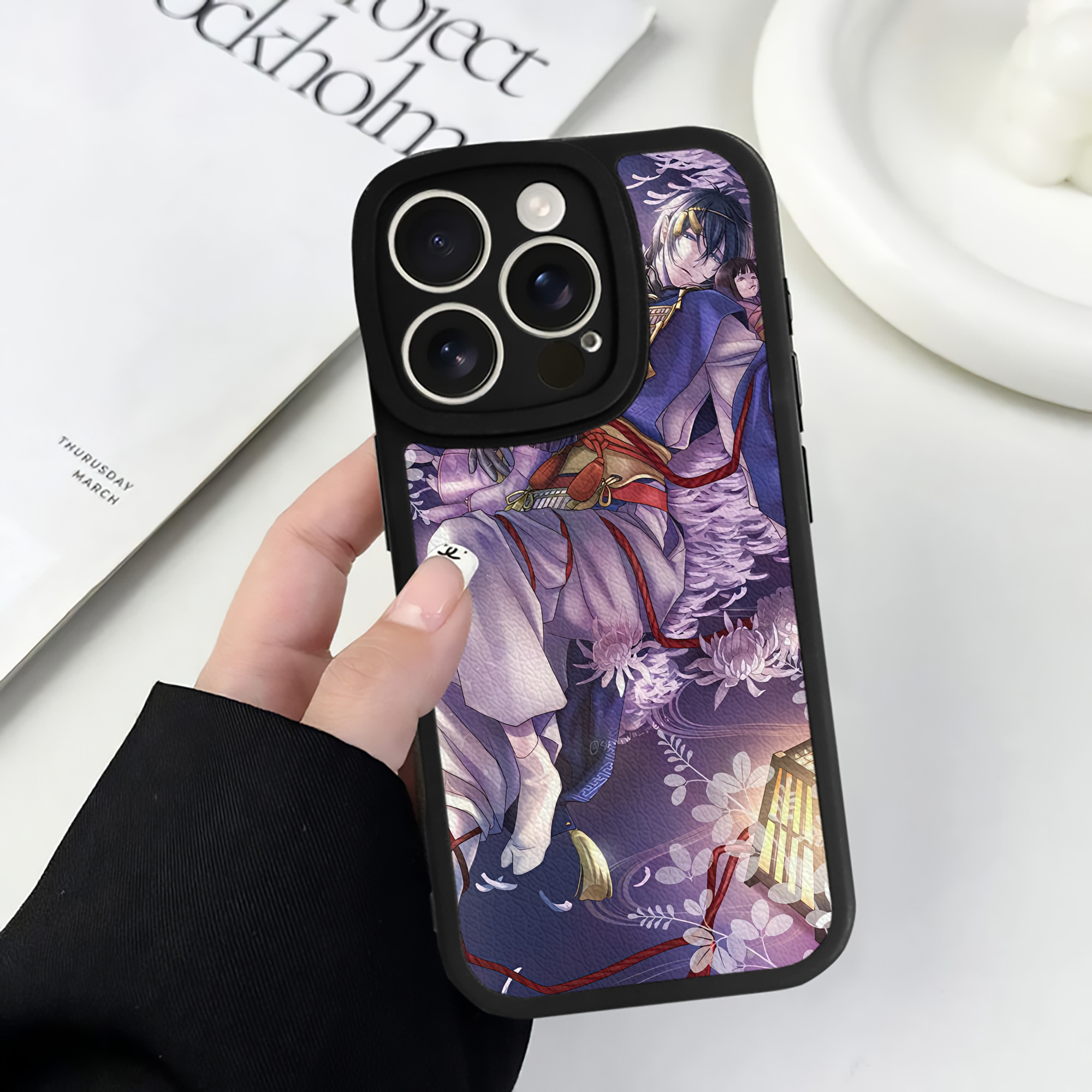 （画像用） 刀剣乱舞 Touken Ranbu 【iPhone 16シリーズ対応】シリコンスマホケース（レザー調） 材質：シリコン